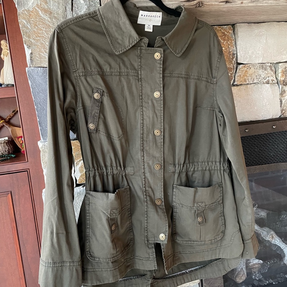 Green Cotton Military Jacket